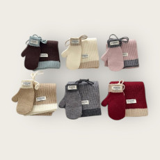 듀디-배색벙어리목도리장갑SET