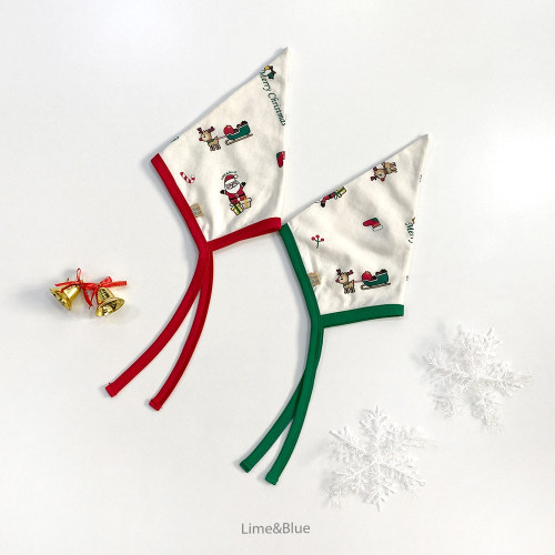 라임앤블루-FW체스크리스마스베이비세트모자
