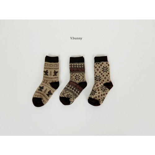 바닐라버니-눈꽃노르딕양말세트