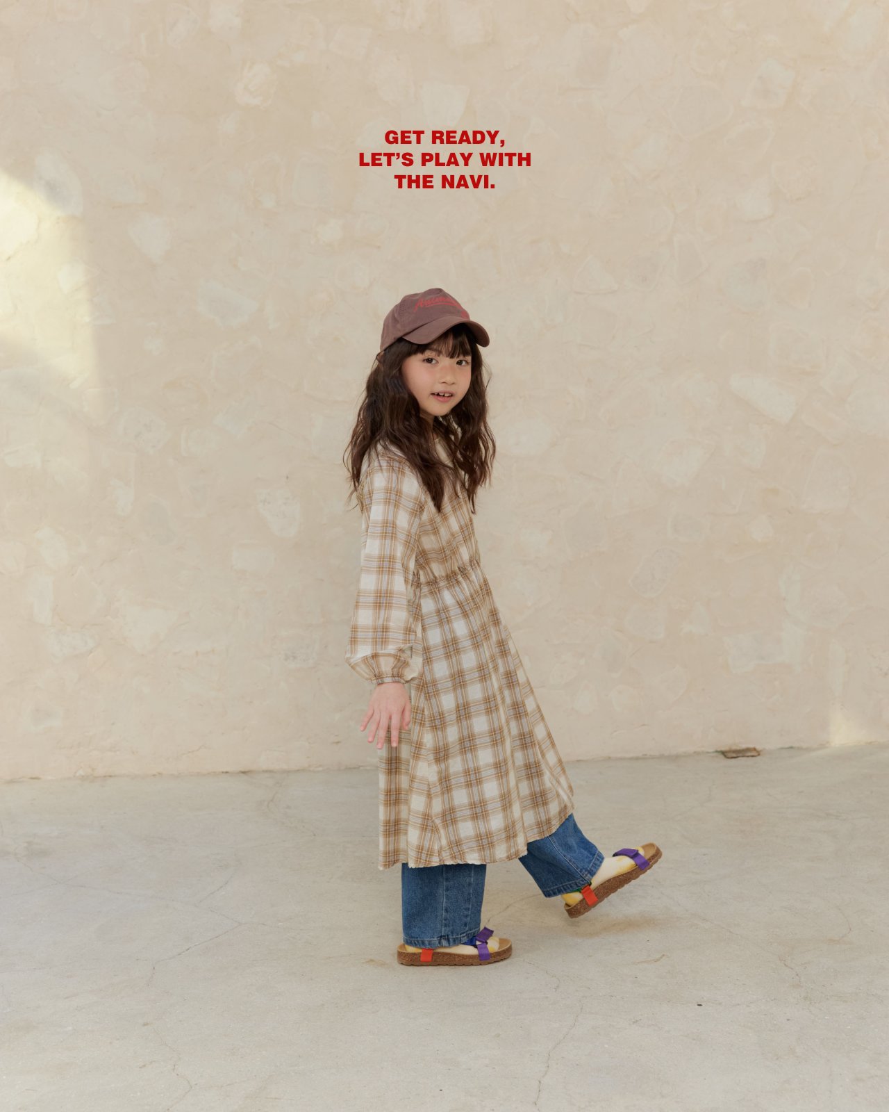 나비-체크원피스