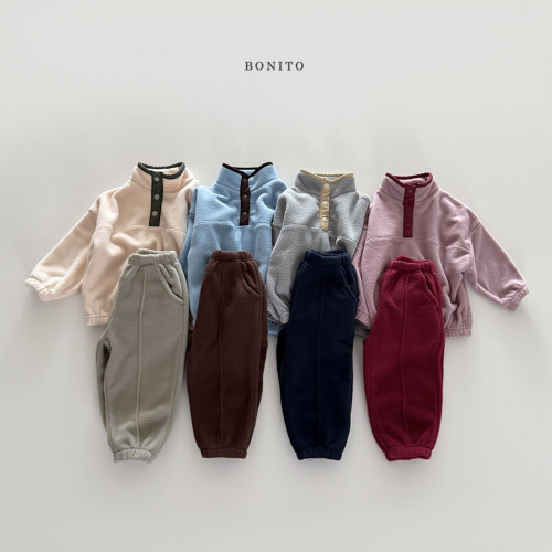 [코코브로니]보니토-톤톤배색버튼SET 블루상의 M