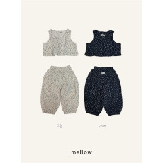 멜로우-와플프린트조끼셋업