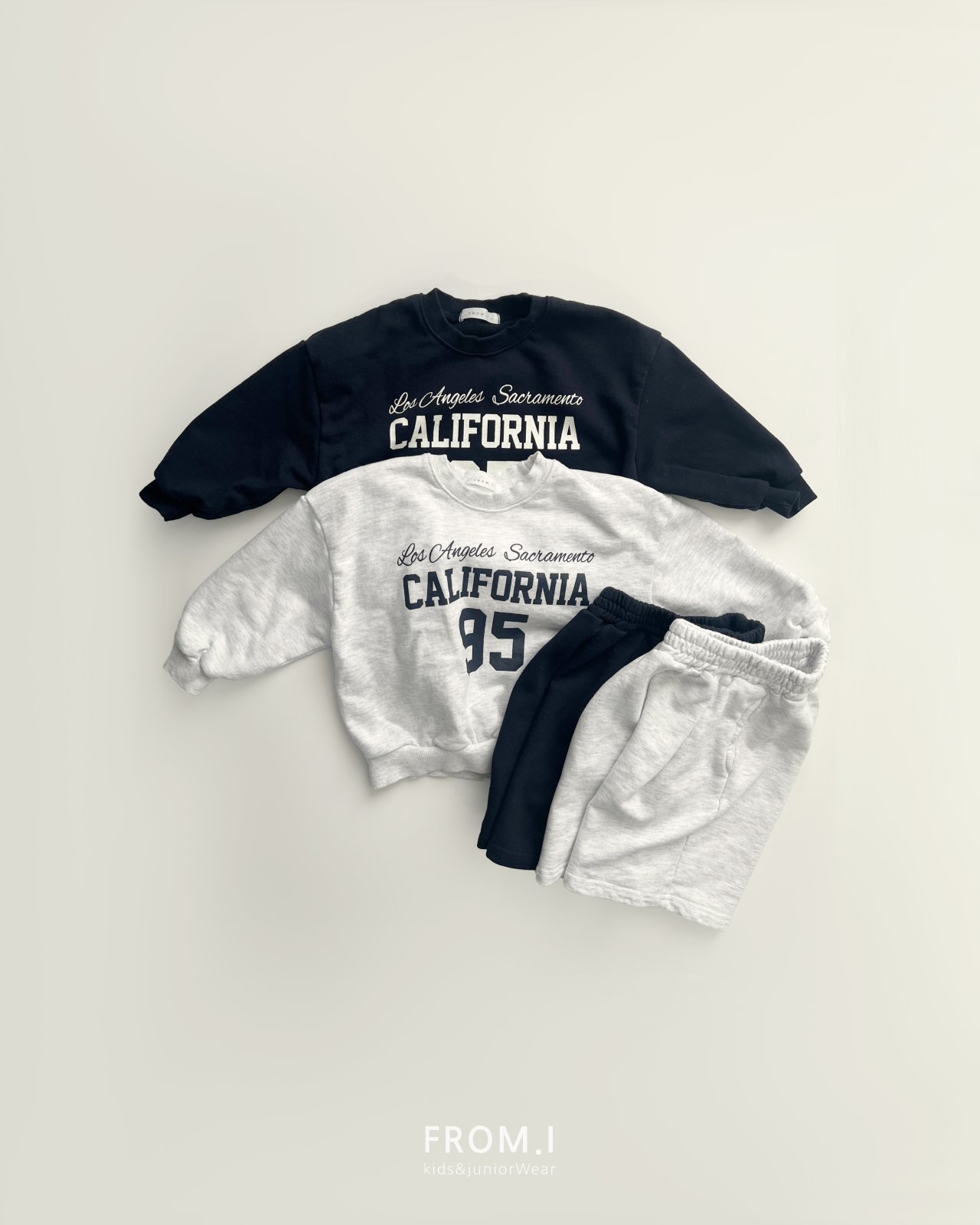 프롬아이-캘리맨투맨반바지SET