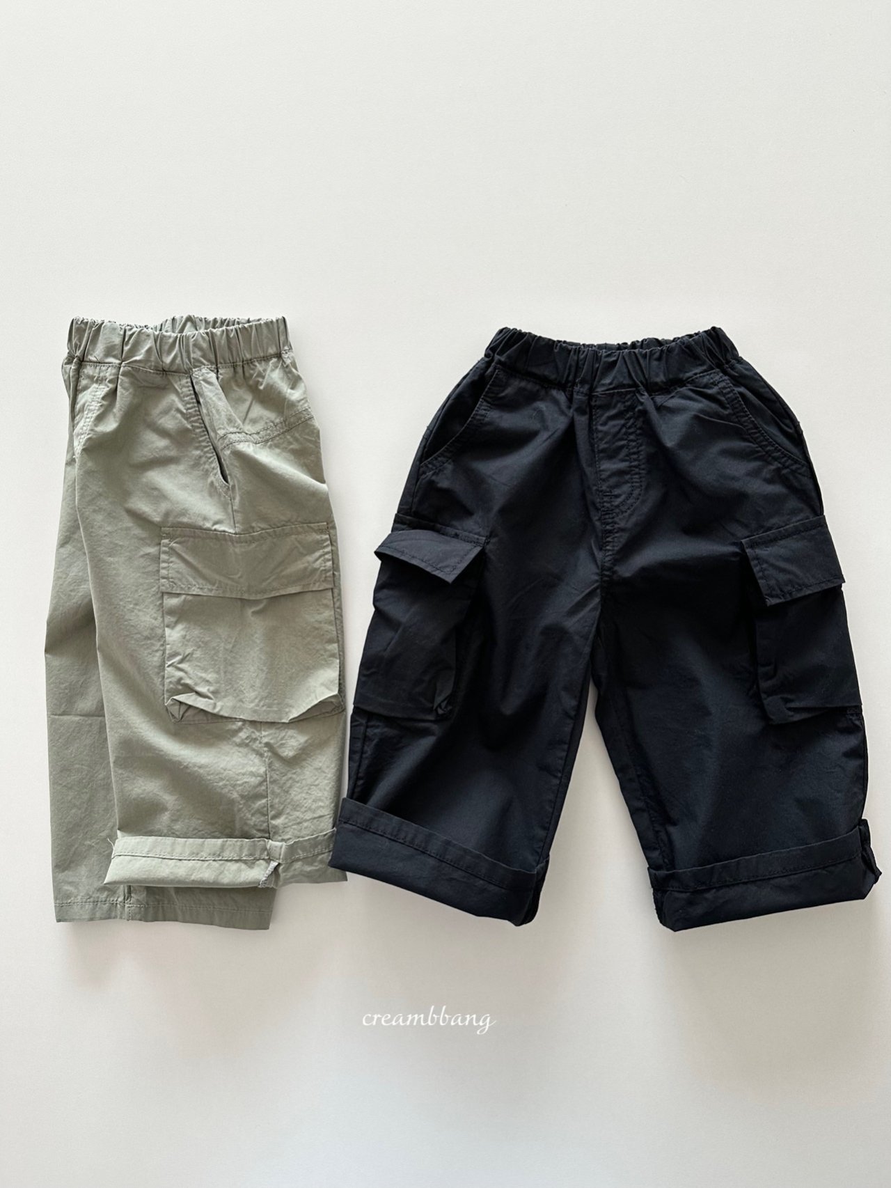크림빵-코튼카고와이드팬츠