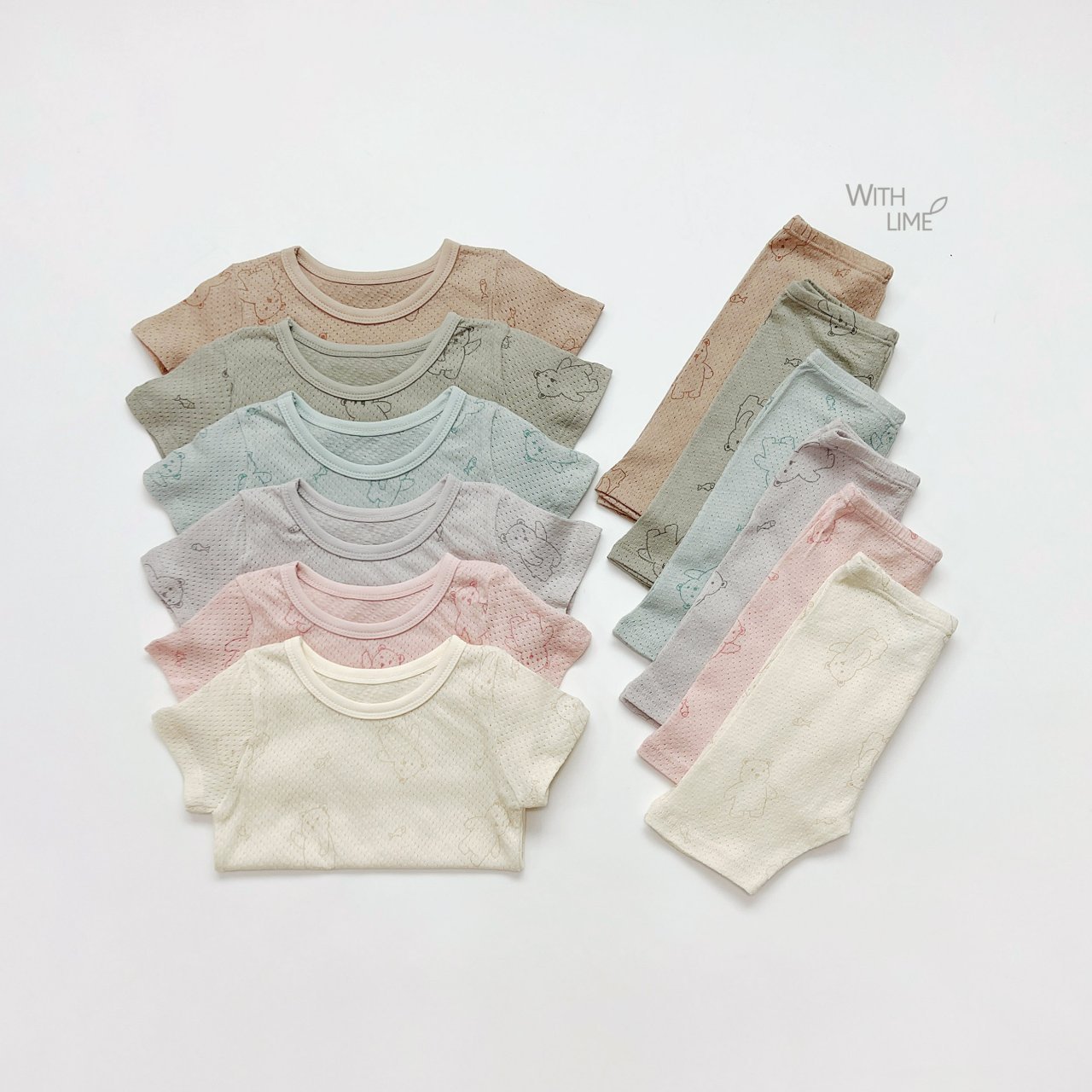 [여름]라임앤블루-SS반팔피쉬베어실내복면메쉬