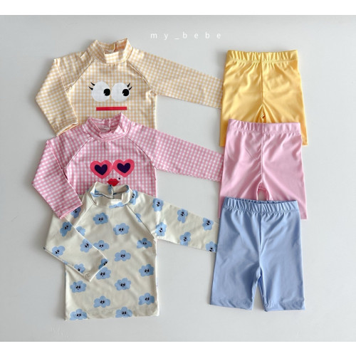 [수영복]마이베베-반짝눈래쉬가드상의하의세트